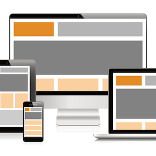 Picture of desktop, laptop, tablet and smarphone showing responsive web design